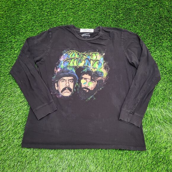 Cheech-&-Chong Shirt Womens Large 21x25 Black - Picture 1 of 14